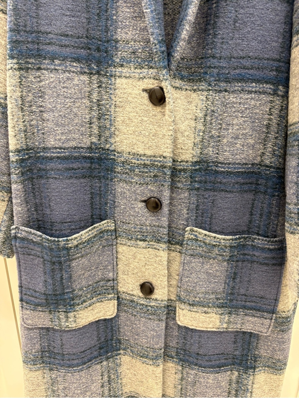 Isabel Marant Blue Gray Plaid Wool Blend Trench Coat - Picture 2 of 7
